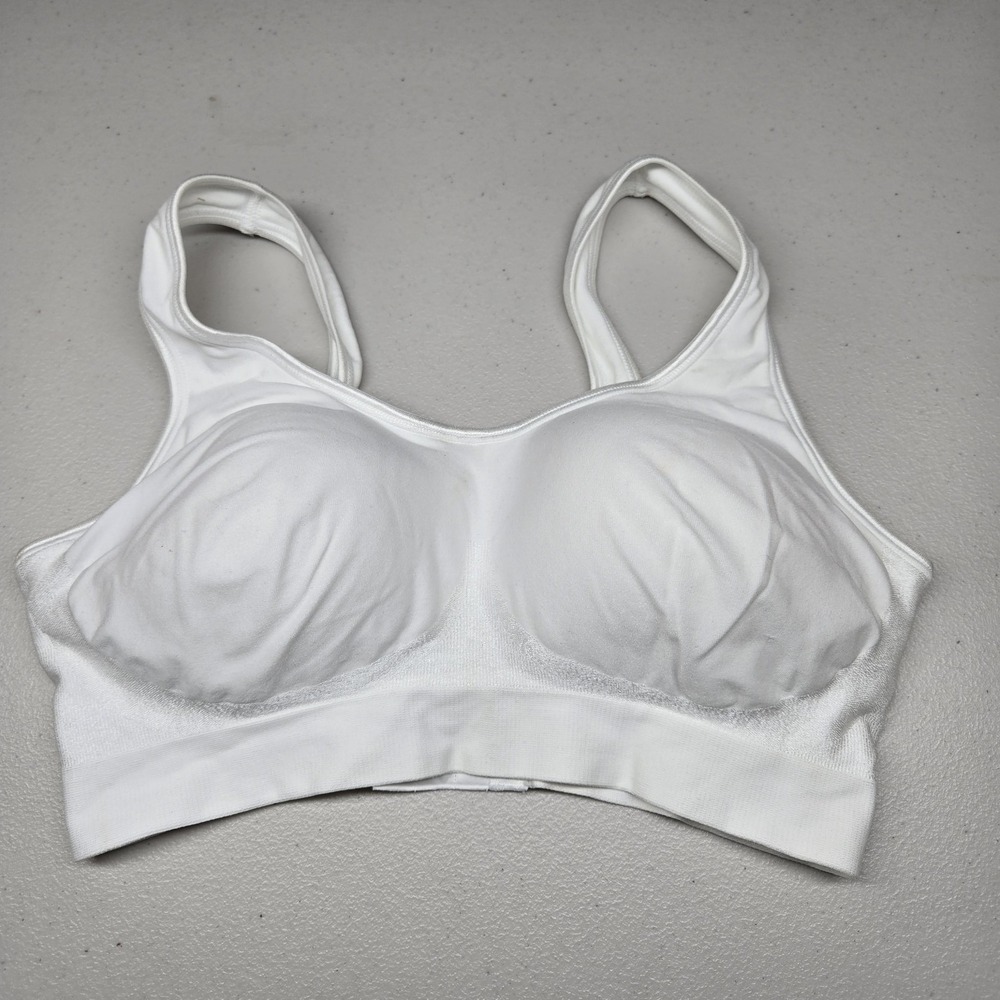 Bali Women Bra Large White T Shirt Wireless Wide Strap Lightly Lined